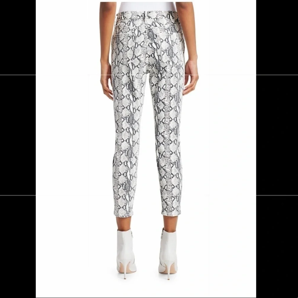 Frame All High Rise Cigarette Python Print Jeans
